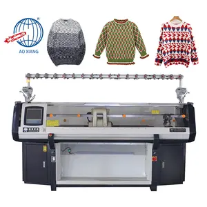 Chất Lượng Cao Sử Dụng Nhà Máy Vi Tính Phẳng Jacquard Đôi Hệ Thống Áo Len Găng Tay Máy Dệt Kim