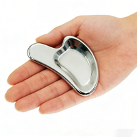 Masseur facial en acier inoxydable de qualité alimentaire 304 en forme de cœur, outil Gua Sha, poli, électroplaqué, finition miroir, planche à gratter