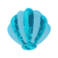 Patch thermocollant à sequins Série Océan Bleu, motifs Coquillage, Conque, Vague, Surfiste, thème Océan et Vacances