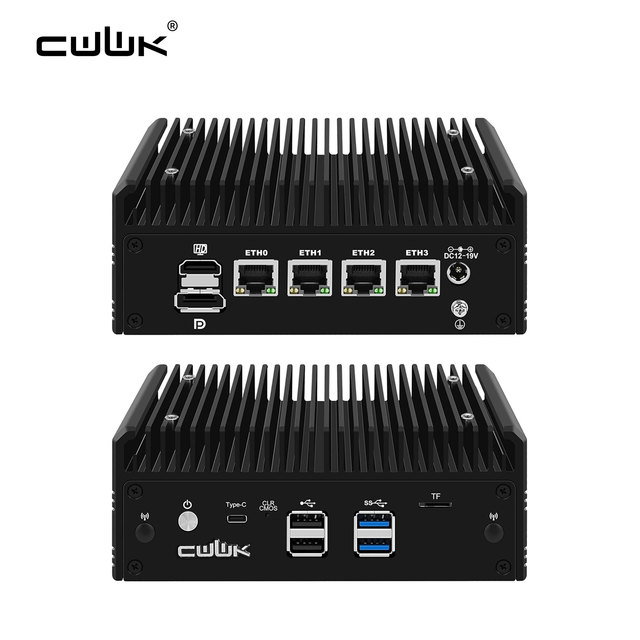 CWWK F16 Mini PC Fanless Ryzen 5 5500U 4x i226-V 2.5GbE LAN 2-NVMe USB-C DDR4 Firewall Appliance Micro PC OPNsense Mini Computer
