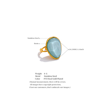 Bague ajustable JINYOU 7003 en acier inoxydable doré, bijou d'été, cadeau exquis, multicolore (blanc, rose, bleu, jaune) en résine