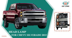 Projecteur LED chromé GELING pour phare avant de Chevrolet <span class=keywords><strong>Silverado</strong></span> HD <span class=keywords><strong>2500</strong></span> 3500 <span class=keywords><strong>2015</strong></span> - 2019 - Product Image 4