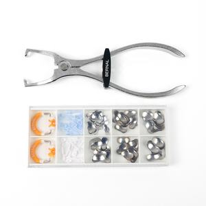 Kit di matrici sagomate in sezione dentale con bande di matrice cunei interdentali che serrano l'anello di Clip e le pinze di posizionamento - Product Image 1