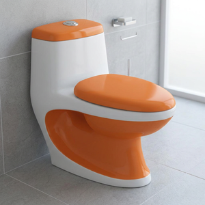 Cally Model Red Designer Commode Double Color Shining Luxury Ceramic Washdown Black One Piece Toilet - Product Image 6