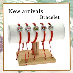 Mới Bán Buôn Chuỗi Vòng Tay Bện Màu Đỏ Pha Lê Đá Mân Côi Vòng Đeo Tay Jesus Tôn Giáo Điều Chỉnh Vòng Đeo Tay - Product Image 3