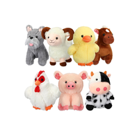 Ensemble de 7 animaux de la ferme en peluche super doux, jouets en peluche en gros, cochon, coq, cheval, canard, mouton, vache, chien, cadeau