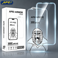 Protector de Pantalla de Vidrio HD ESD 3D sin Bordes APEI ARMOR de Alta Resistencia al Aluminio Gorilla 300C 500C Antirrayas para iPhone 17 18 Pro Max