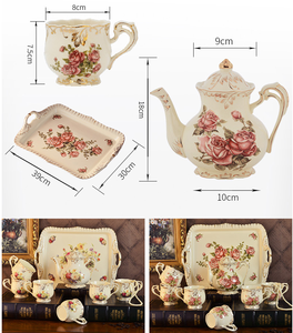 Nuevo Producto: Juego <span class=keywords><strong>de</strong></span> Tazas <span class=keywords><strong>de</strong></span> Té y Café <span class=keywords><strong>de</strong></span> Porcelana China con Diseño Clásico <span class=keywords><strong>de</strong></span> Rosas, con Tetera y Bandeja - Product Image 6