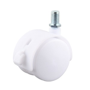 White Plastic Threaded Stem Caster <b>Wheels</b> 1.5 Inch <b>For</b> Furniture Bedside <b>Tables</b> Home Use - Product Image 2