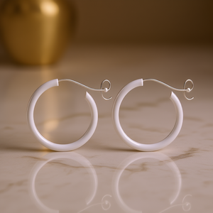 Orecchini a Cerchio in Argento Rotondi Minimalisti per Uso Quotidiano Unisex Gioielli Raffinati - Product Image 2