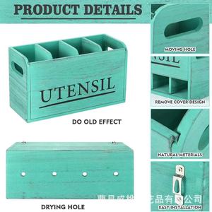 Wooden Utensil Storage Box <b>Kitchen</b> Organizer Multi Function For Cutlery And Cookware Countertop <b>Rack</b> Shandong Made - Product Image 4