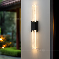 Applique murale LED moderne étanche à design cristallin pour balcons, terrasses, villas et entrées