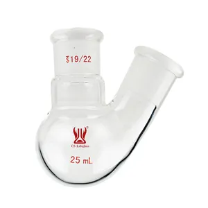 10-5000 ml Doppelhalsausschnitt runde Unterseite Kochflasche dickwandige Glas-Verbrühflasche mit Standard-Stäbchen Außengelenk