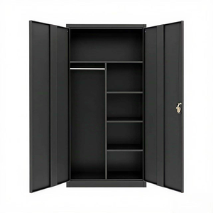 Armoire de rangement moderne en acier à 2 portes, verrouillable, armoire en métal Schrank Armoire École Bureau Chambre Hôtel Salle de sport Atelier - Product Image 2