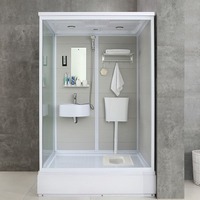 Unité de salle de bain préfabriquée portable en acier moderne de luxe, toilettes modulaires mobiles, cabine de douche pour usage extérieur