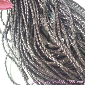Black Pu Leather Cord 4mm Four Strand <b>Braided</b> Round Wire Bracelet Necklace Material Diy Jewelry <b>Accessories</b> Wholesale - Product Image 1