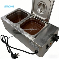 Petite machine à faire fondre le chocolat électrique en acier inoxydable à 2 réservoirs, utilisée dans les restaurants et la restauration, pour comptoir