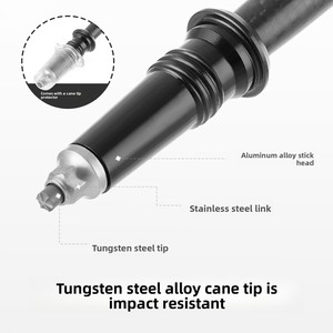 Bastón de Trekking de Fibra de Carbono T800 con Puntas de Acero de Tungsteno, Bastón Plegable Ultraligero para Senderismo y Trail Running - Product Image 3