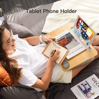 Plateau pliable en bambou Jumon pour ordinateur portable, coussin d'appoint portable pour la maison, le bureau, les voyages et la lecture au lit