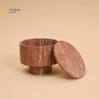 Pot de bougie en marbre naturel de luxe moderne YUSHI pour la décoration de salon de chambre à coucher
