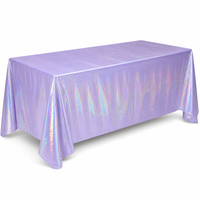 Nappe en PEVA irisée lilas, imperméable, jetable, rectangulaire, en plastique, pour dîner de Noël, fêtes et événements