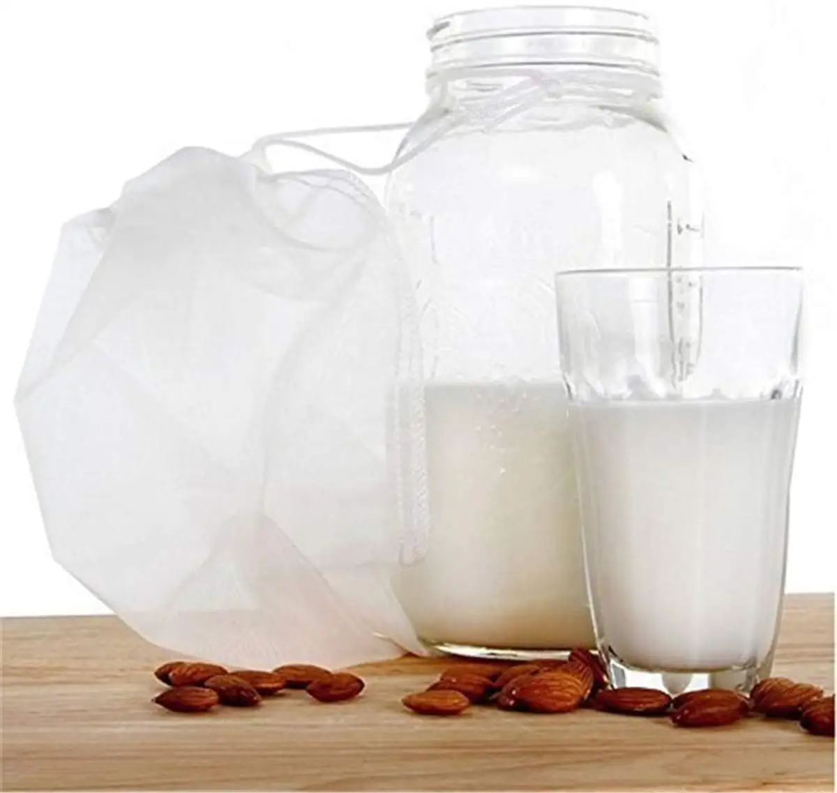 Tas Susu Kacang 3 Pak Dapat Digunakan Kembali untuk Susu Almond/Kedelai Yogurt Yunani Profesional untuk Kopi Bir Teh