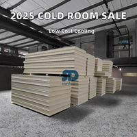 Chambre froide à panneaux acoustiques en acier de 50 à 250 mm, à compresseur Copeland, à énergie solaire PIR, pour entrepôt logistique, atelier de stockage