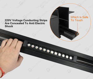 Luces <span class=keywords><strong>de</strong></span> pista LED <span class=keywords><strong>de</strong></span> 3 circuitos flexibles modernas, sistema <span class=keywords><strong>de</strong></span> iluminación <span class=keywords><strong>de</strong></span> riel, iluminación colgante montada en Led - Product Image 5