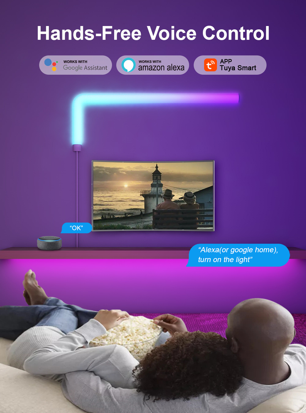 RSH Smart modern style voice control smart indoor home lighting wall music lights