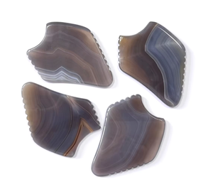 China manufacturer wholesale wellness products spa use OEM Grey Agate Gua Sha Board for Facial Beauty <b>Massage</b> - Product Image 1