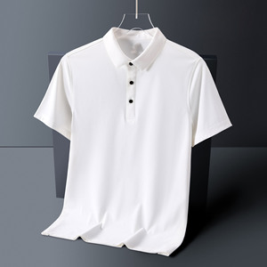 T-shirts polo en modal uni décontractés de haute qualité et surdimensionnés avec logo personnalisé à manches courtes et publicité japonaise souple pour hommes - Product Image 4