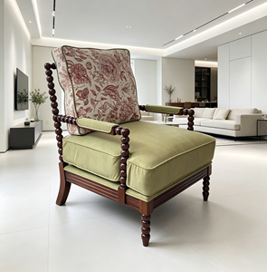 Silla de Salón Tradicional de Madera de Nogal Oscuro con Respaldo Estilo Queen Anne y Tapicería Floral, Muebles de Ocio Hechos a Mano - Product Image 6