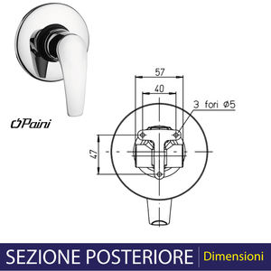 BAYA 2 MEZCLADOR DE DUCHA CROMADO DE UNA PALANCA INCORPORADO Herramienta de torneado de alta calidad - Product Image 5