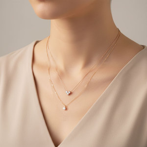 Collar con colgante de diamantes naturales de tres piedras en oro rosa de 18 quilates, de alta calidad, con forma de corazón simple, joyería fina al por mayor, para mujer, regalo. - Product Image 6