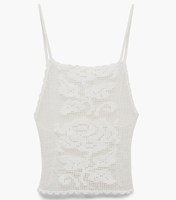 Débardeur décontracté pour femme à manches courtes avec col carré ouvert à motif floral, dos ouvert, maille respirante en dentelle avec logo sur le devant