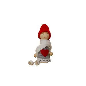 Mini boneca de natal, boneca de natal criativa com pingente de boneca maçaneta decorativa para árvore de natal