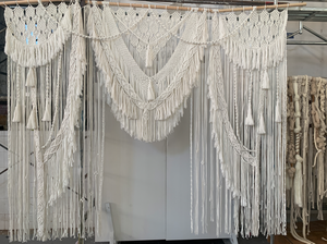 Suspension murale en macramé tissée à la main en coton, style Art Déco Media <span class=keywords><strong>Luna</strong></span>, pour arche de mariage, fleurs, design saisonnier, occasions romantiques - Product Image 4
