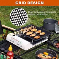 4.4FT Portable Pliable Metal Grill Table Réglable en Hauteur Léger Table Extérieure Extension Board pour Camping Beach BBQ
