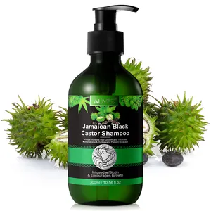 Champú de aceite de ricino negro jamaicano con biotina vegana orgánica natural a granel con logotipo personalizado para el crecimiento del cabello 4C