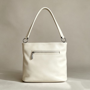 Bolso de Hombro de Cuero Liso con Correa Desmontable, Bolsillo Trasero con Cremallera, Bolso Casual para Uso Diario - Product Image 2