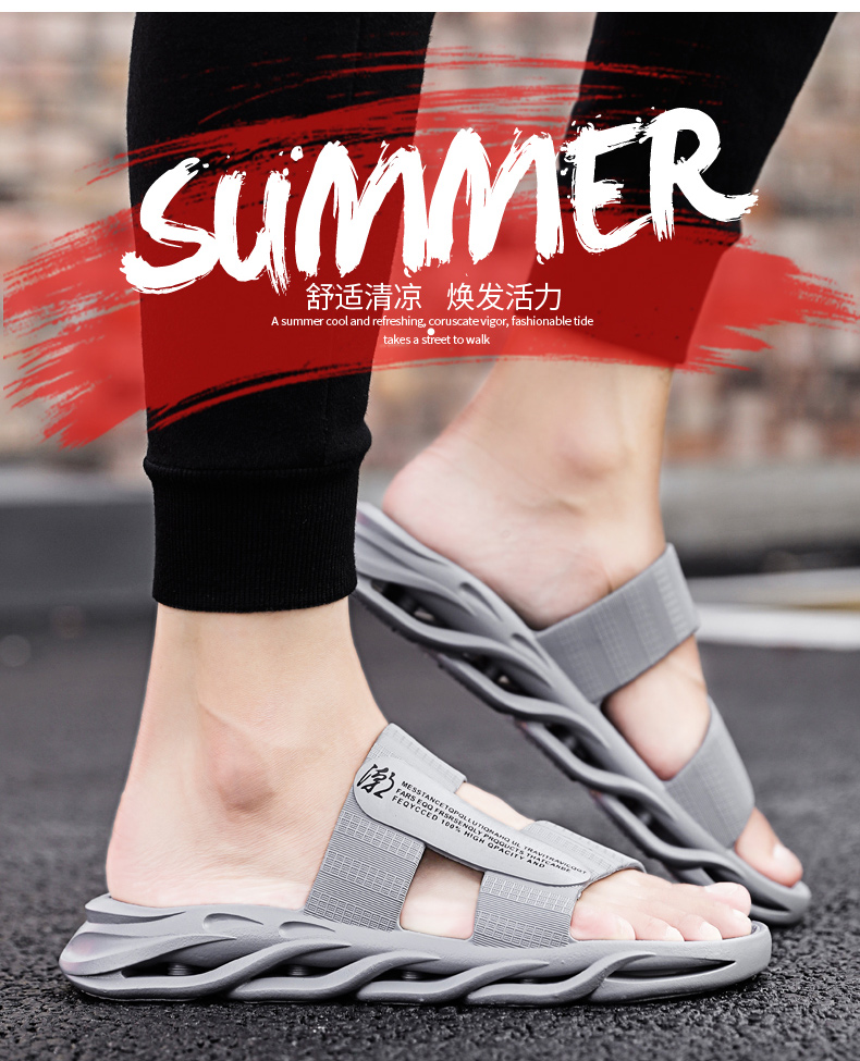 Summer Outdoor Sldes Sandals Men Rubber Soft Casual Slippers Sandals for Mens