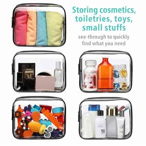 Wholesale Camping Travel Aircraft Reusable Pvc Waterproof Lightweight Matte Black White Blue <b>Transparent</b> Cosmetic <b>Bag</b> - Product Image 3