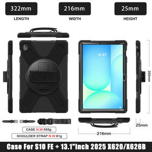 <span class=keywords><strong>Coque</strong></span> arrière en <span class=keywords><strong>silicone</strong></span> pour <span class=keywords><strong>Samsung</strong></span> Tab <span class=keywords><strong>S10</strong></span> FE S10FE Plus 13.1 X620 X626 2025 PC étui à bandoulière robuste - Product Image 2