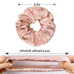 Faible MOQ 1 pièce Chouchous pour cheveux pour femmes en soie élastique, écologiques, décontractés, couleurs unies - Product Image 2