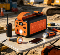 Batterie externe haute capacité 50000mAh PD22.5W à charge rapide avec câbles intégrés, lumière LED, batterie externe portable, plusieurs ports de sortie