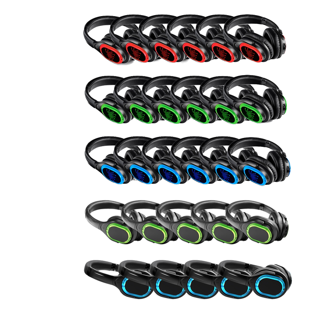 INDA Upgraded LED Sports Metal Silent Disco Headphone RF998B Customized Super Comfort Wear Big Ear Pads Conference Party