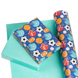 Custom Eco-Friendly Sports Pattern Gift <b>Wrap</b> <b>Paper</b> <b>Roll</b> Double-Sided Coated Art <b>Paper</b> 100GSM Recyclable Digital Printing - Product Image 6