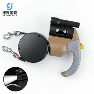 Correa Retráctil para Perros con Luz <span class=keywords><strong>LED</strong></span> y Dispensador de Bolsas para Excrementos, Cinta Reflectante de Doble Cabeza de 3 Metros, Novedad - Product Image 1