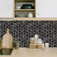 Autocollant mosaïque hexagonal auto-adhésif en PVC vinyle, papier peint 3D, carreaux décoratifs pour salon