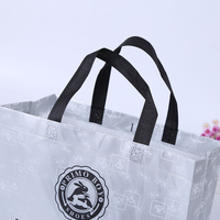 Sac fourre-tout réutilisable en non-tissé écologique et recyclable avec logo personnalisé, finition argentée métallisée, poignées épaule/main pour